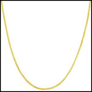Gold Plated Box Chain Necklace Minimalist Elegant Classic Dainty Pendant Chain